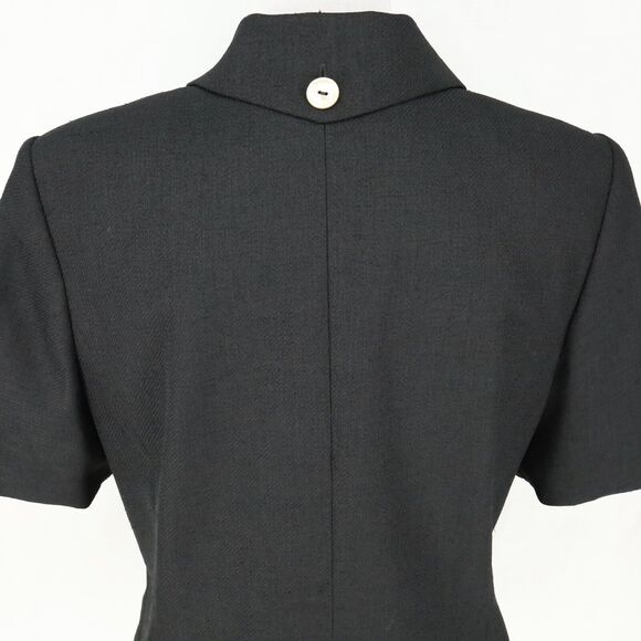 Lord & Taylor Jacket Petites 12P Black Lined Pockets Shell Buttons Career Vtg - Picture 10 of 16